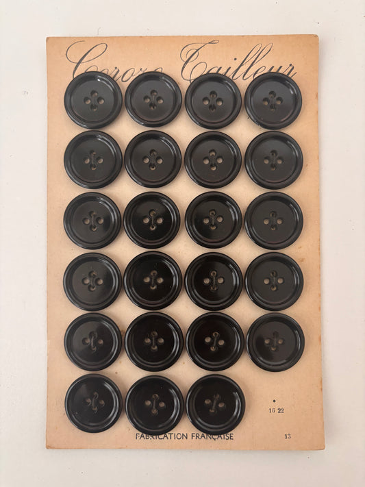 Corozo Cailleur buttons (black - 22 mm)