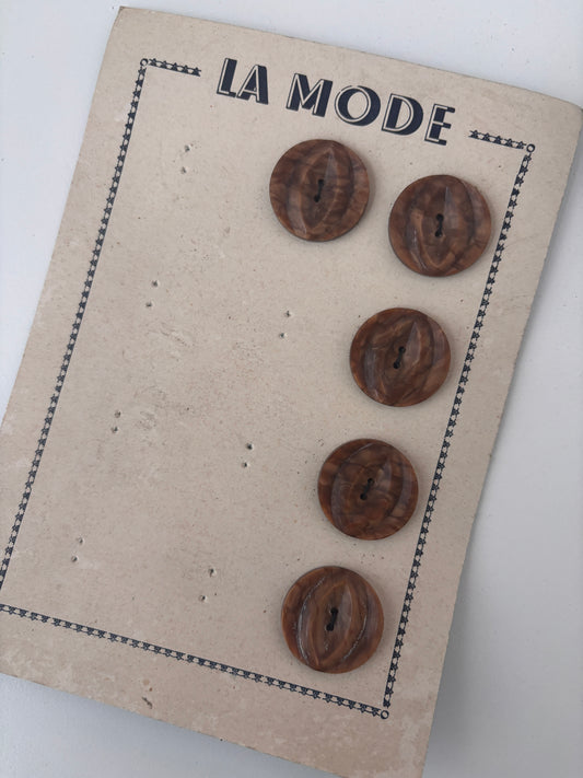 La Mode buttons (brown - 26 mm)