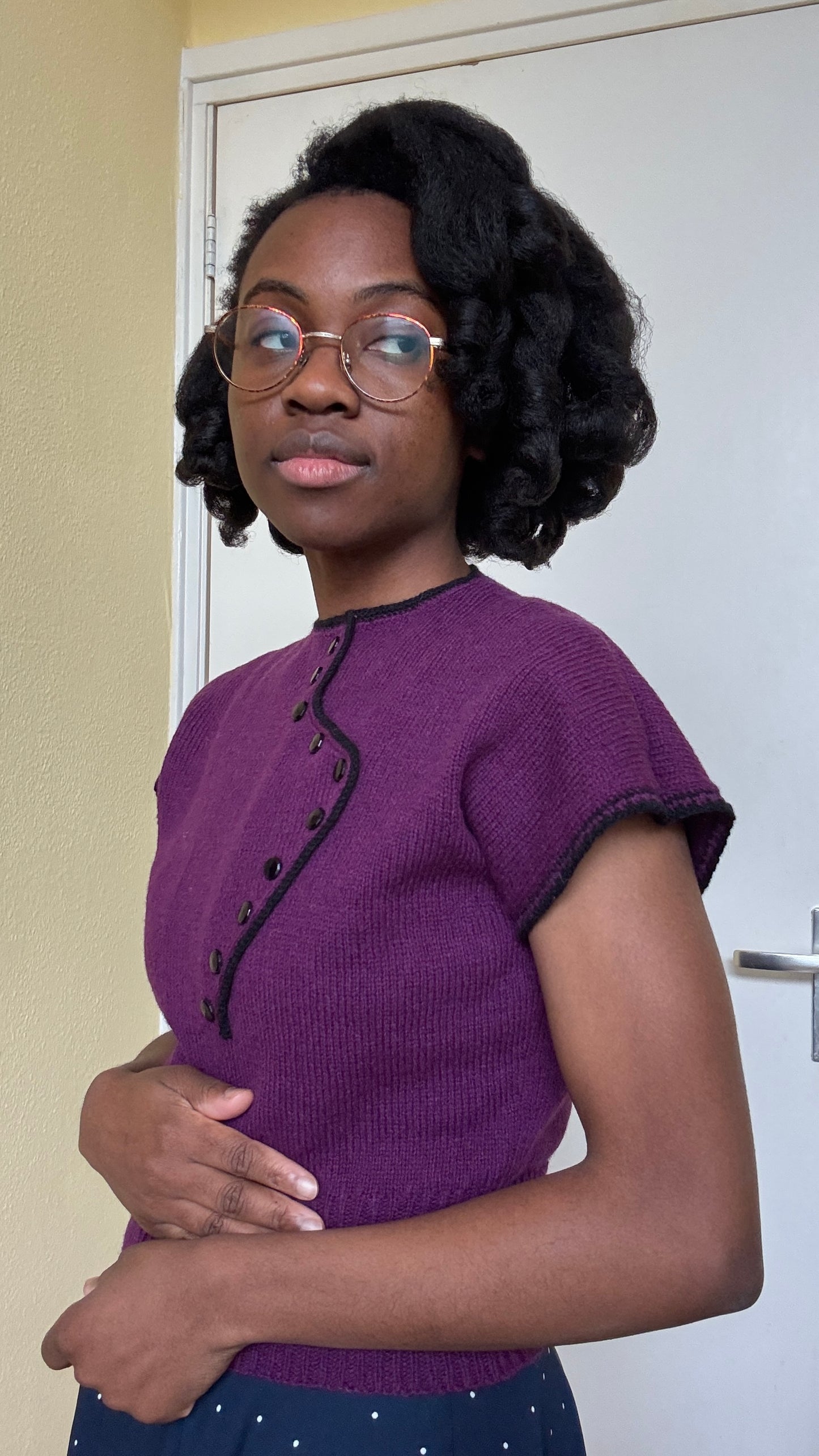 50s Dolman Sleeve Diagonal Closure Blouse (bespoke)