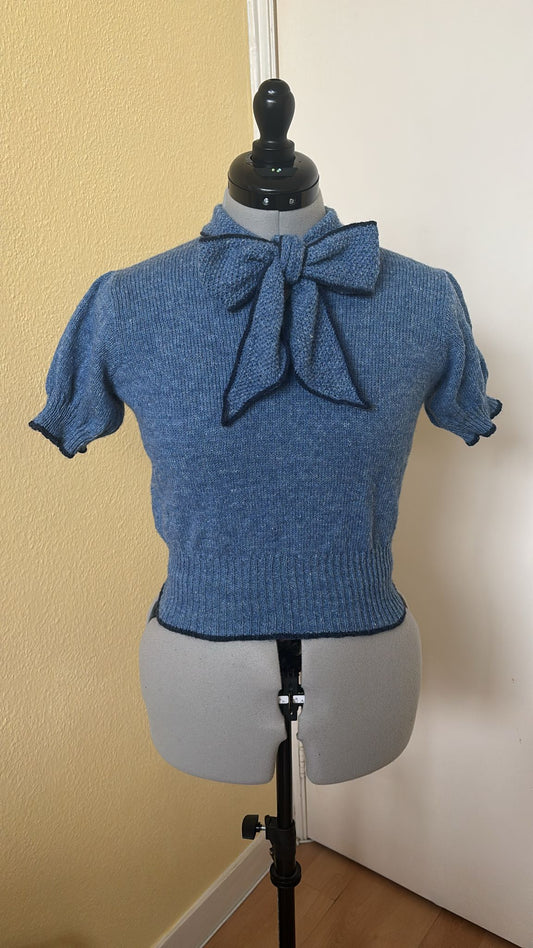30s Bowtie Blouse (90 cm / 36” bust)